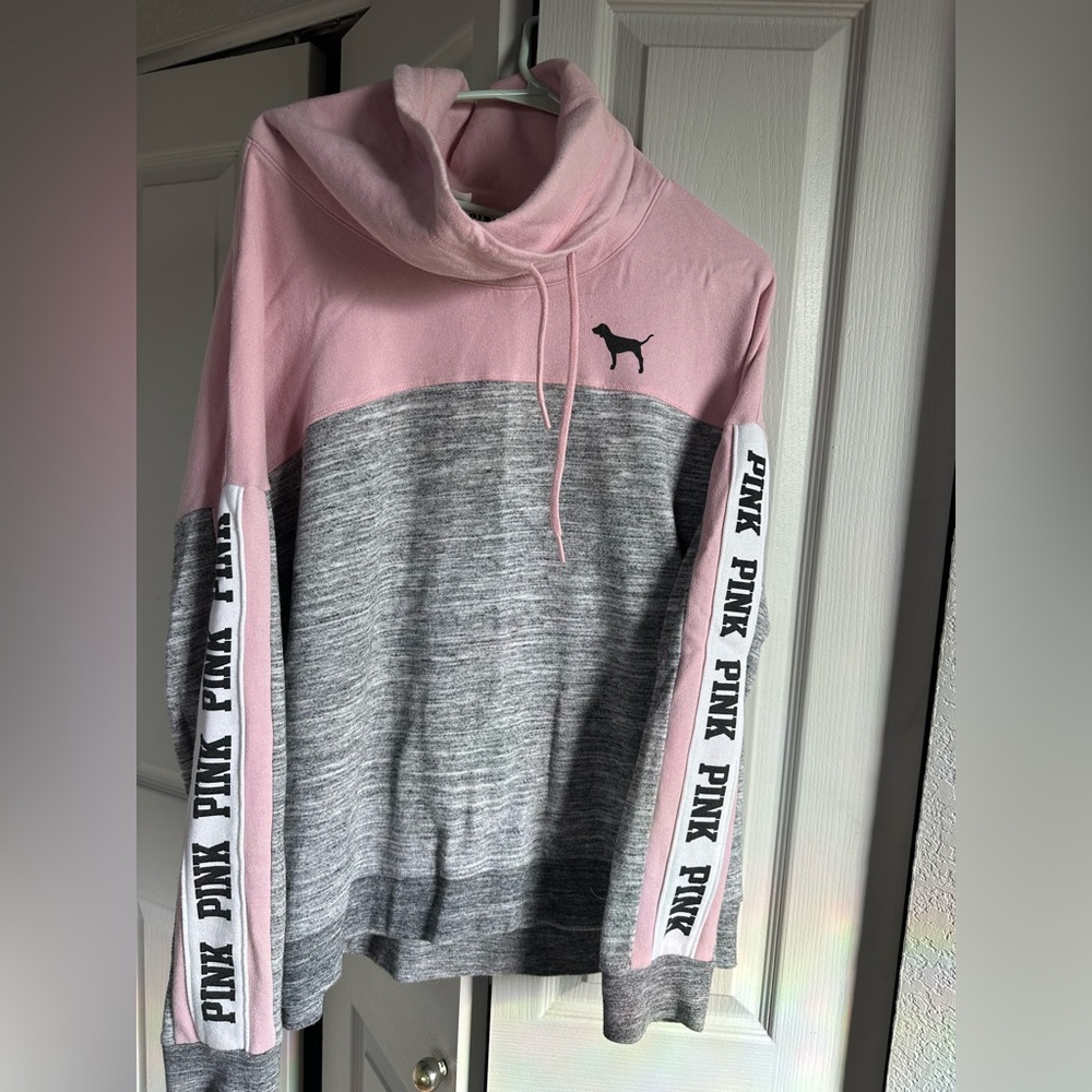 Pink and Gray Women's Sweater by PINK Victoria's Secret